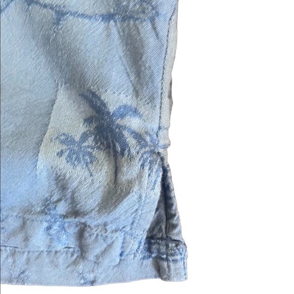 Columbia Polo SHIRT Mens XL Blue Tropical River Lodge Short Sleeve Button Down - Picture 6 of 8